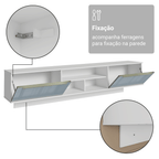 Rack Suspenso para TV até 80 Polegadas 218 cm 2 Portas Branco/Cinza Lux Madesa