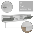 Rack Suspenso para TV até 80 Polegadas 218 cm 2 Portas Branco/Cinza Agata Madesa