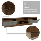 Rack Suspenso para TV até 80 Polegadas 218 cm 2 Portas Rustic/Cinza Agata Madesa