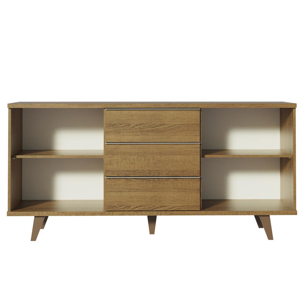 Buffet Aparador Madesa 3 Gavetas e 2 Portas com Pés Rustic