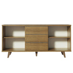 Buffet Aparador Madesa 3 Gavetas e 2 Portas com Pés Rustic