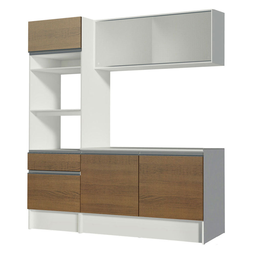 Armário de Cozinha Compacta 180cm Branco/Rustic Topazio Madesa 86