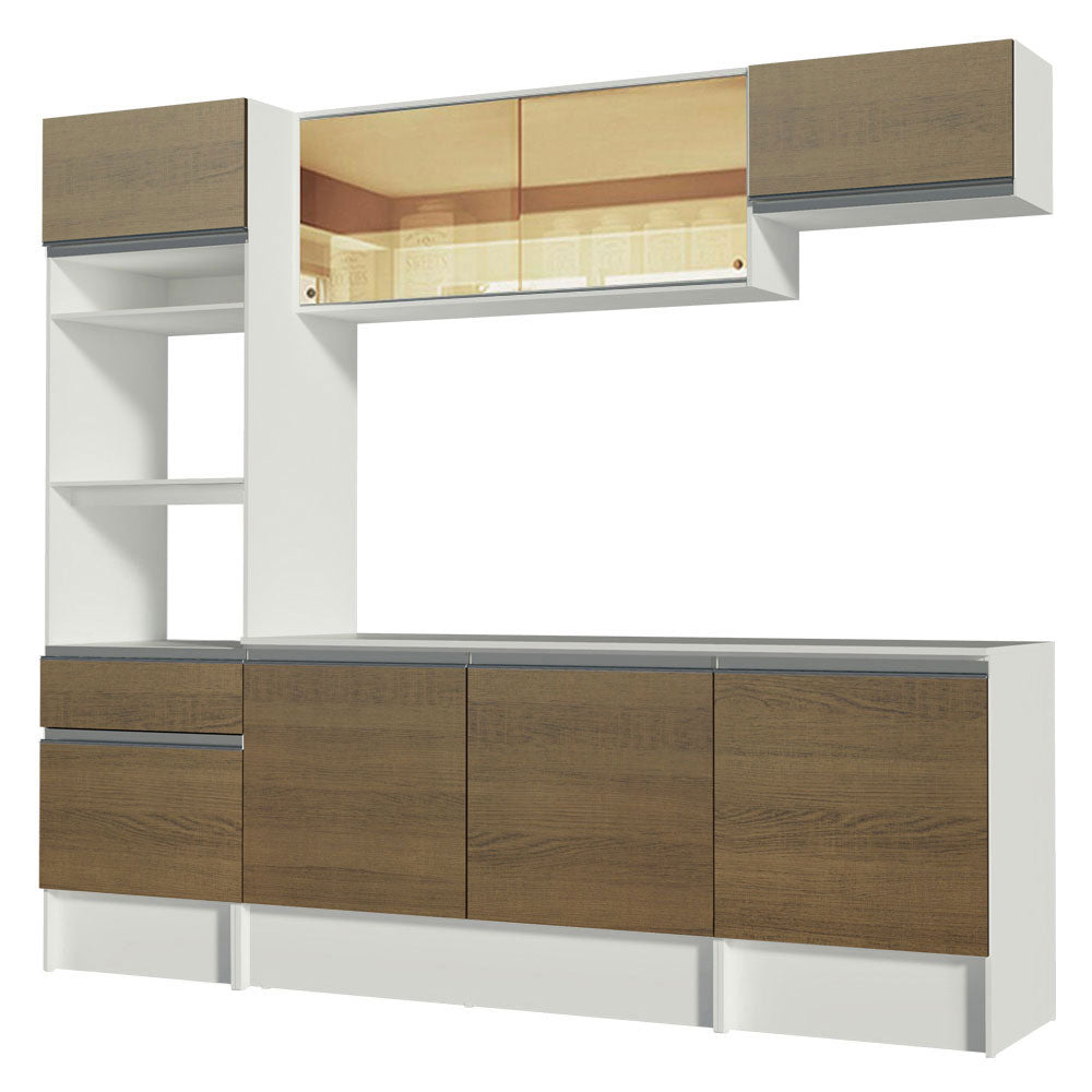 Armário de Cozinha Completa 240cm Branco/Rustic Diamante Madesa