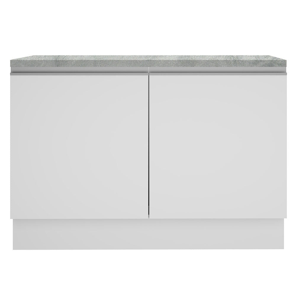 Balcão Gabinete Madesa Glamy 120 x 60 cm 2 Portas (Com Tampo) Branco
