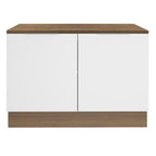 Balcão Gabinete Madesa Stella 120 x 60 cm 2 Portas (Com Tampo) Rustic/Branco