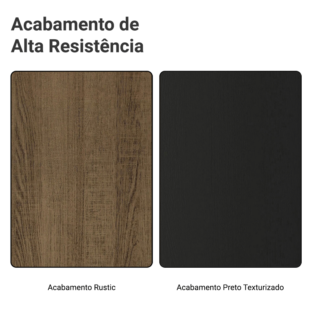 Balcão Gabinete de Pia Madesa Agata 120 x 60 cm 2 Portas (Sem Tampo) Rustic/Preto