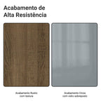 Balcão Gabinete de Pia 120 x 60 cm 2 Portas (Sem Tampo) Rustic/Cinza Lux Madesa