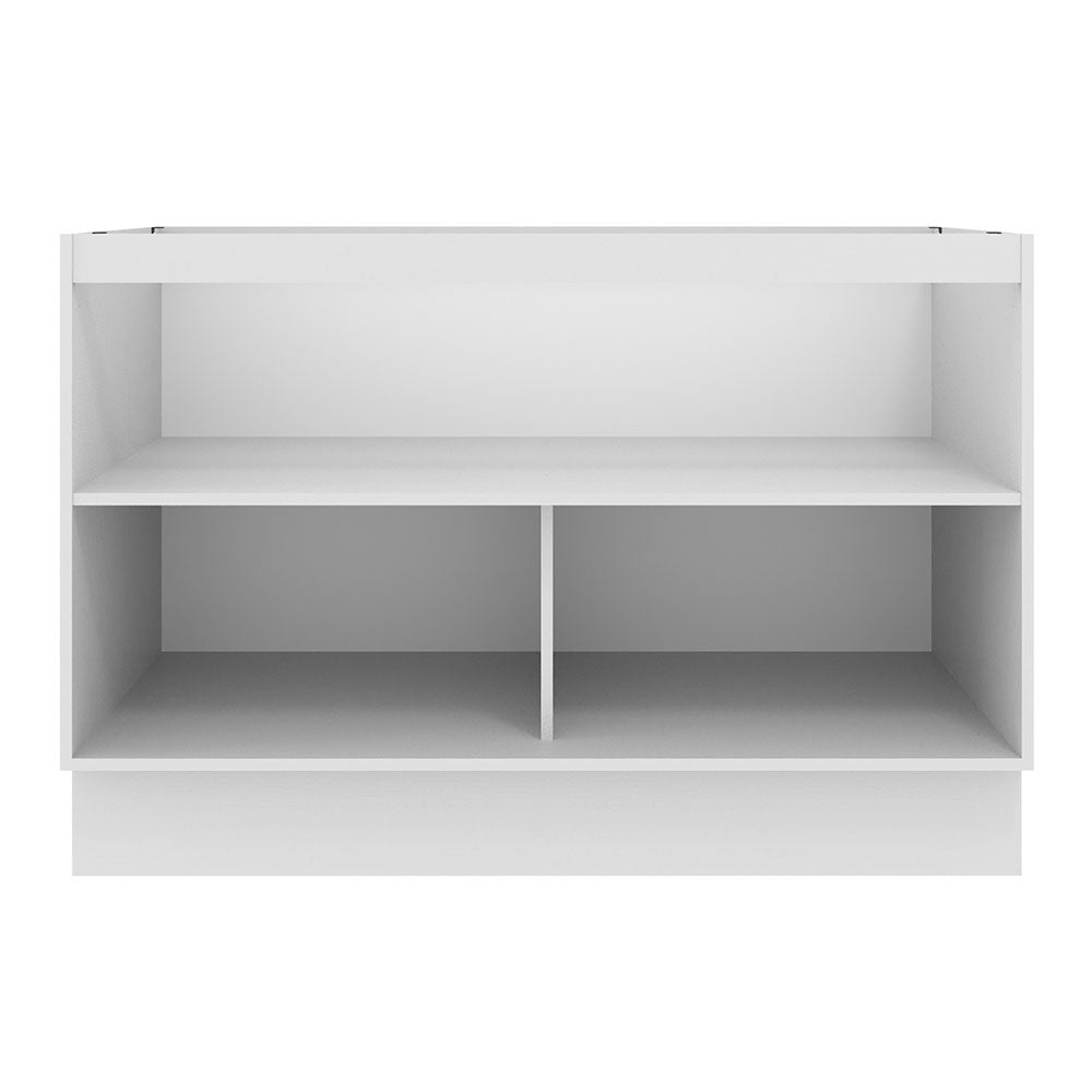 Balcão Gabinete de Pia Madesa Agata 120 x 60 cm 2 Portas (Sem Tampo) Branco/Cinza