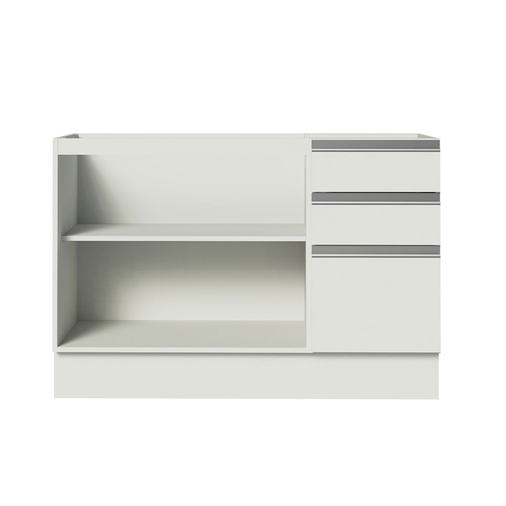 Balcão Gabinete de Pia Madesa Glamy 120 x 60 cm 2 Portas e 3 Gavetas (Sem Tampo) Branco