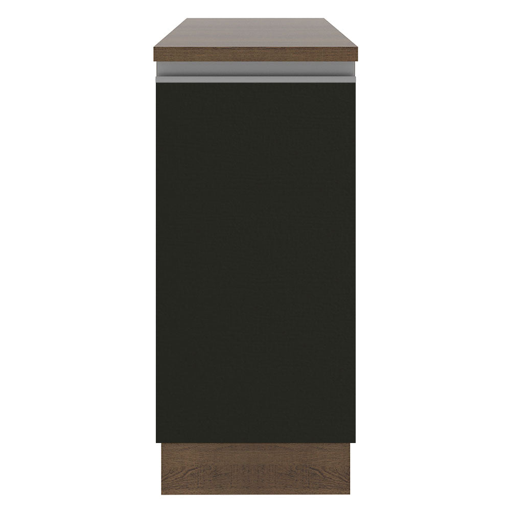 Balcão Madesa Glamy 35 x 60 cm 1 Porta (Com Tampo) Rustic/Preto