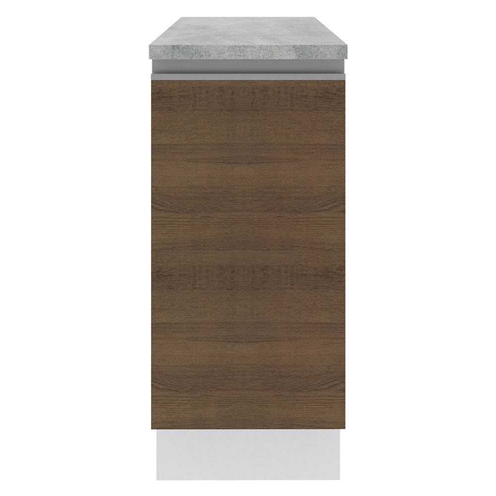 Balcão Madesa Glamy 35 x 60 cm 1 Porta (Com Tampo) Branco/Rustic