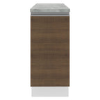 Balcão Madesa Glamy 35 x 60 cm 1 Porta (Com Tampo) Branco/Rustic