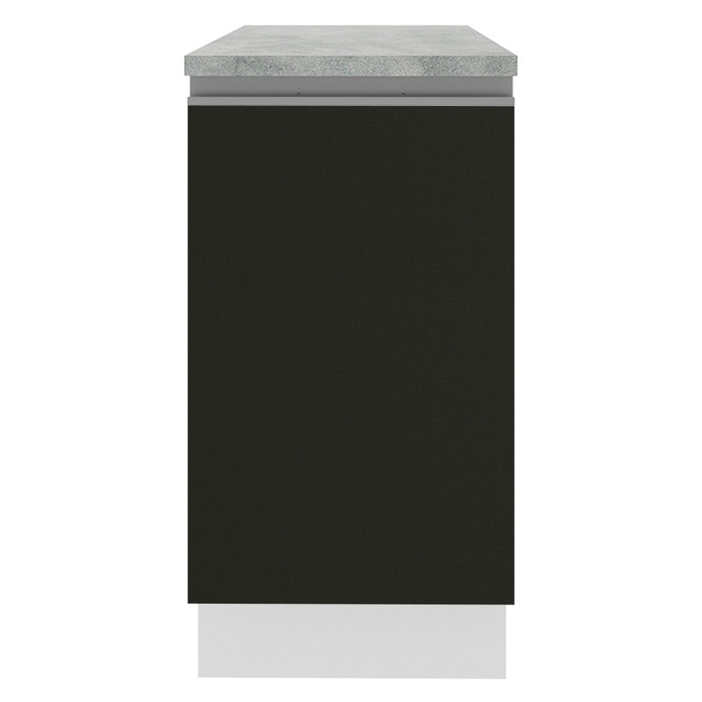Balcão Madesa Glamy 40 x 60 cm 1 Porta (Com Tampo) Branco/Preto