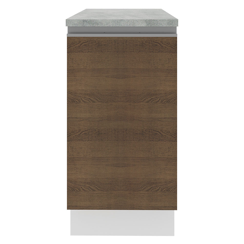 Balcão Madesa Glamy 40 x 60 cm 1 Porta (Com Tampo) Branco/Rustic