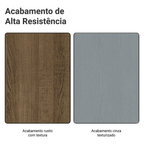 Balcão Madesa Agata 40 x 60 cm 3 Gavetas (Sem Tampo) Rustic/Cinza