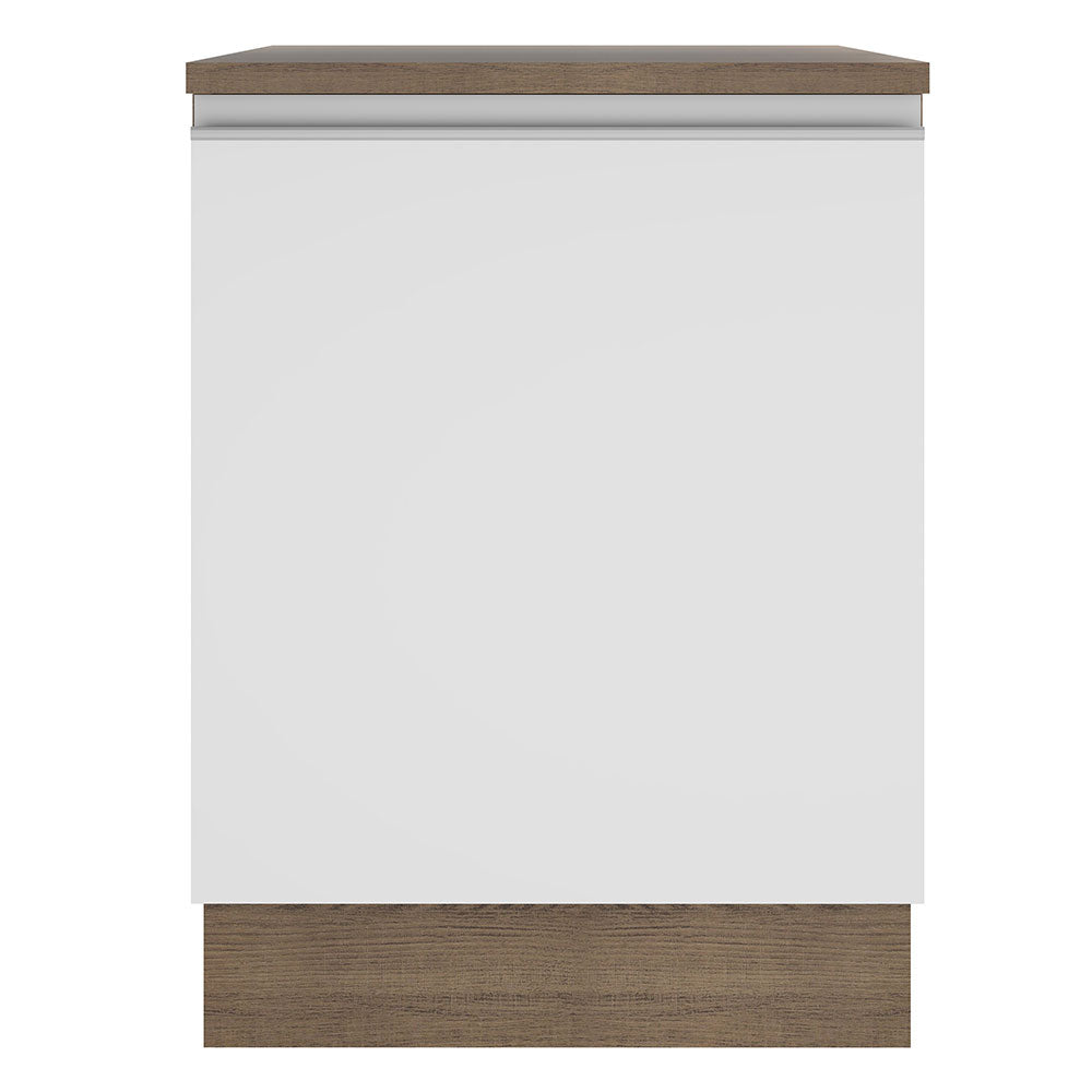 Balcão Madesa Glamy 60 x 60 cm 1 Porta (Com Tampo) Rustic/Branco
