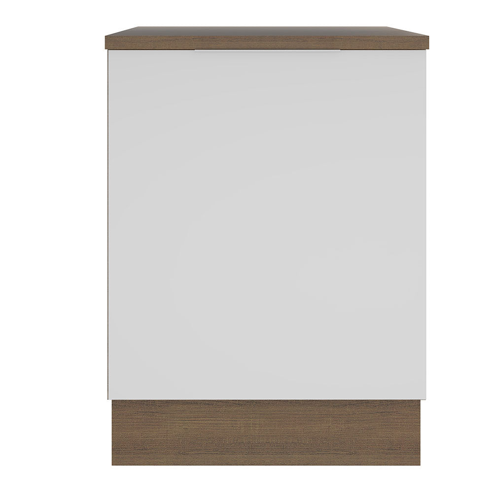 Balcão Madesa Stella 60 x 60 cm 1 Porta (Com Tampo) Rustic/Branco