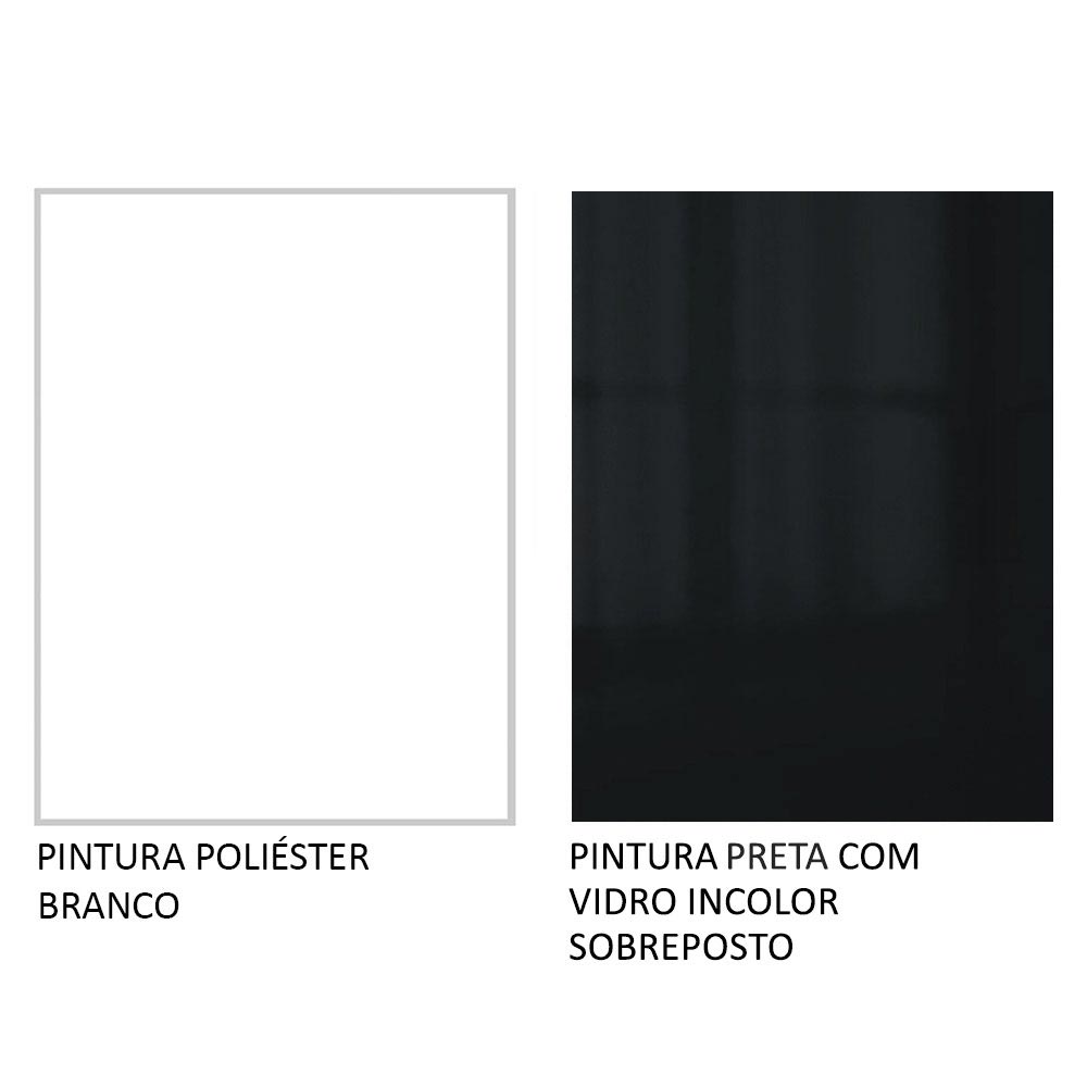 Balcão Madesa Lux 60 cm 1 Porta (Sem Tampo) Branco/Preto