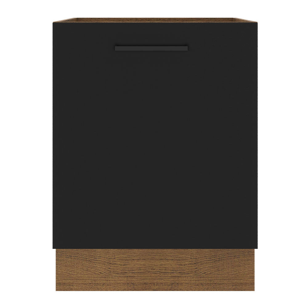 Balcão Madesa Agata 60 x 60 cm 1 Porta (Sem Tampo) Rustic/Preto