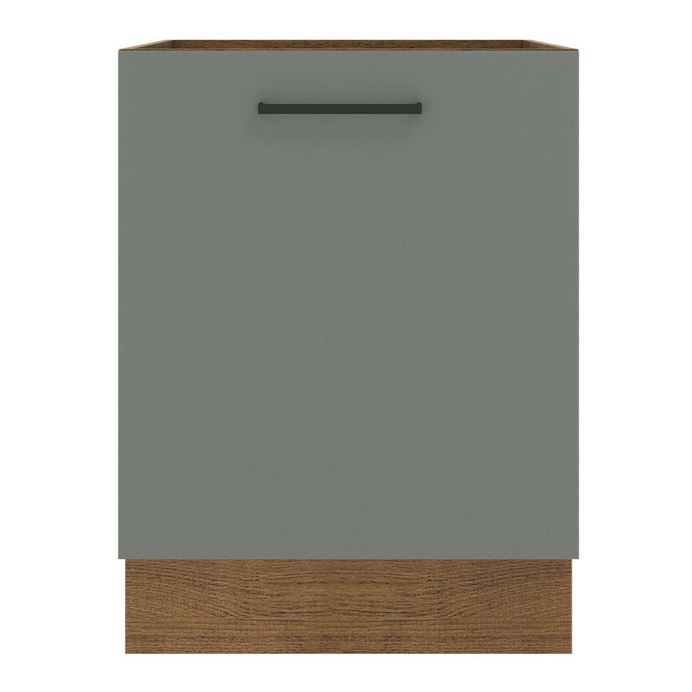 Balcão Madesa Agata 60 x 60 cm 1 Porta (Sem Tampo) Rustic/Cinza