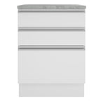 Balcão Madesa Glamy 60 x 60 cm 3 Gavetas (Com Tampo) Branco