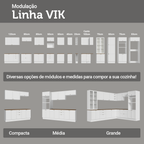 Balcão de Canto para Linha de 60 cm Profundidade (Com Tampo) Branco/Rustic Vik Madesa