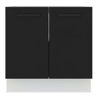 Balcão de Cozinha Madesa Agata 80 x 60 cm 2 Portas (Sem Tampo) Branco/Preto