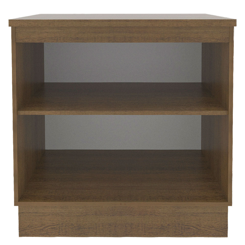 Balcão Madesa Glamy 80 x 60 cm 2 Portas (Com Tampo) Rustic/Preto