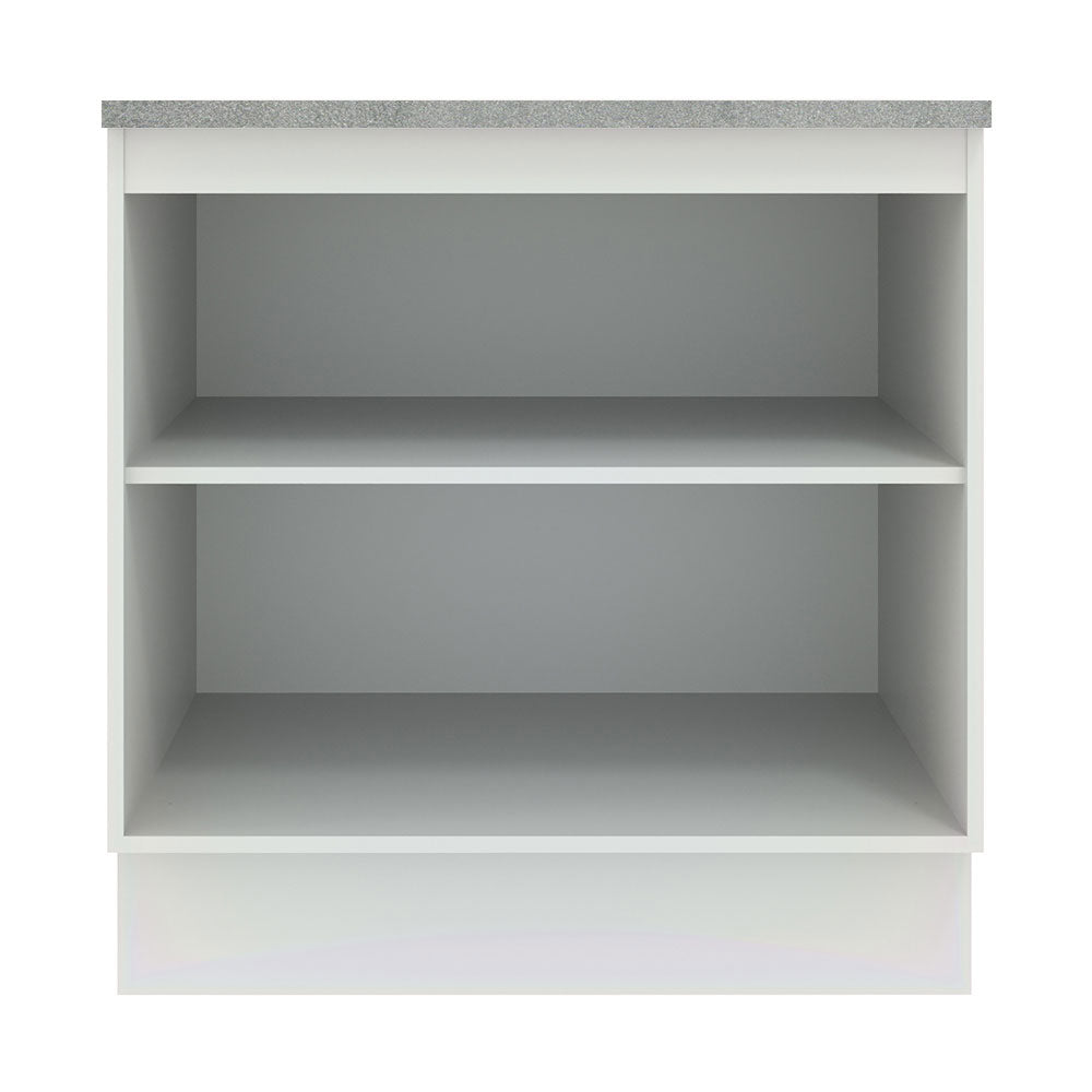 Balcão Madesa Agata 80 x 60 cm 2 Portas (Com Tampo) Branco/Cinza