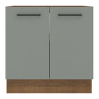 Balcão de Cozinha Madesa Agata 80 x 60 cm 2 Portas (Sem Tampo) Rustic/Cinza