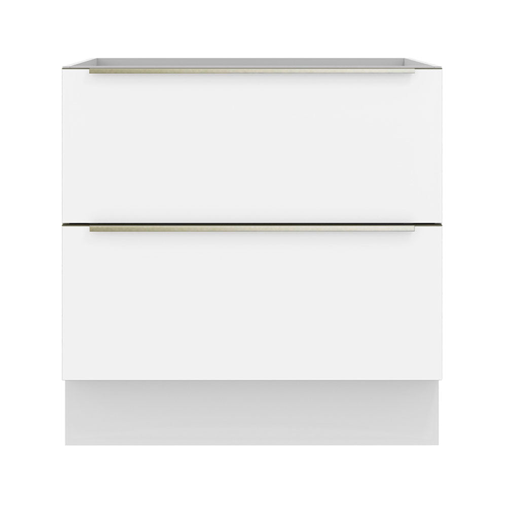 Balcão Madesa Lux 80 cm 2 Gavetas (Sem Tampo) Branco/Branco Veludo