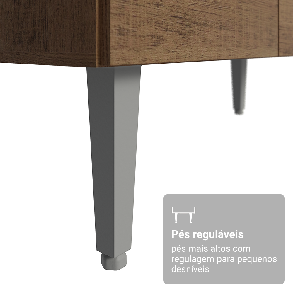 Balcão Gabinete com Pia 3 Portas e 1 Gaveta 105cm Rustic Emilly Madesa