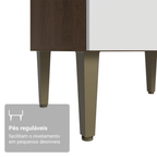 Balcão de Cozinha com Pia 105 cm 3 Portas 2 Gavetas Rustic/Branco Lille Madesa