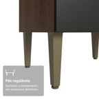 Balcão de Cozinha com Pia 105 cm 3 Portas 2 Gavetas Rustic/Preto Lille Madesa
