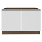 Balcão Gabinete de Pia Madesa Glamy 120 cm 2 Portas (Sem Tampo e Pia) Rustic/Branco
