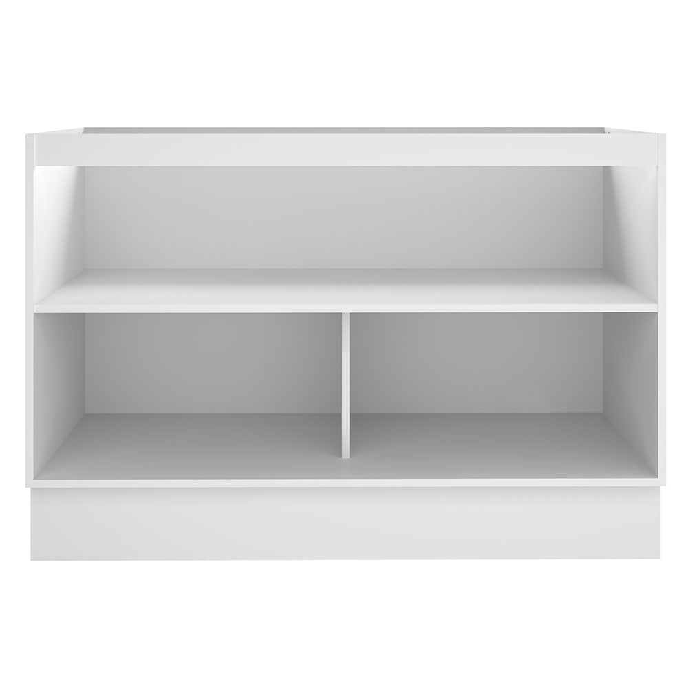 Balcão Gabinete de Pia Madesa Glamy 120 cm 2 Portas (Sem Tampo e Pia) Branco/Preto