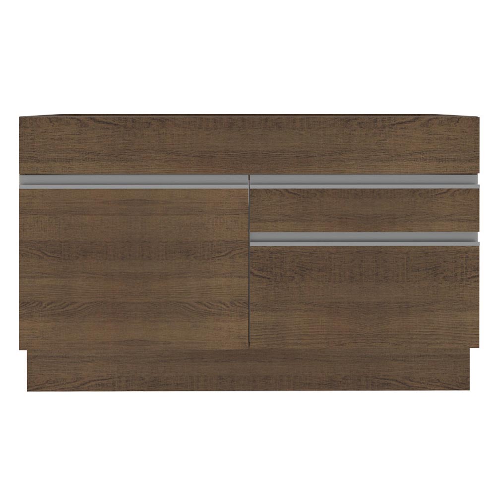 Balcão Gabinete de Pia Madesa Glamy 120 cm 1 Porta 2 Gavetas (Sem Tampo e Pia) Rustic