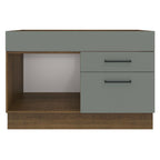 Balcão Gabinete de Pia Madesa Agata 1 Porta e 2 Gavetas (Sem Tampo e Pia) Rustic/Cinza