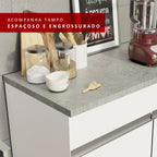 Balcão Madesa Glamy 150 cm 2 Portas e 2 Gavetas (Com Tampo) Branco
