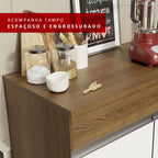Balcão Madesa Glamy 150 cm 2 Portas e 2 Gavetas (Com Tampo) Rustic/Branco