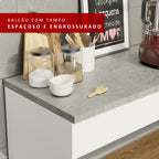 Balcão Madesa Glamy 150 cm 2 Portas e 2 Gavetas (Com Tampo) Branco/Rustic