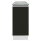 Balcão Madesa Glamy 35 cm 1 Porta Branco/Preto