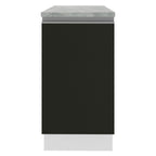 Balcão Madesa Glamy 40 cm 1 Porta Branco/Preto