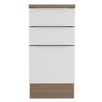 Balcão Madesa Stella 40 cm 3 Gavetas Rustic/Branco