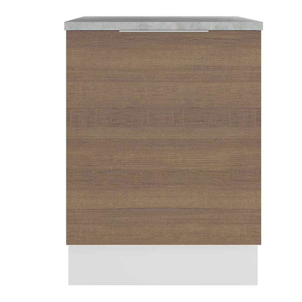 Balcão Madesa Stella 60 cm 1 Porta Branco/Rustic