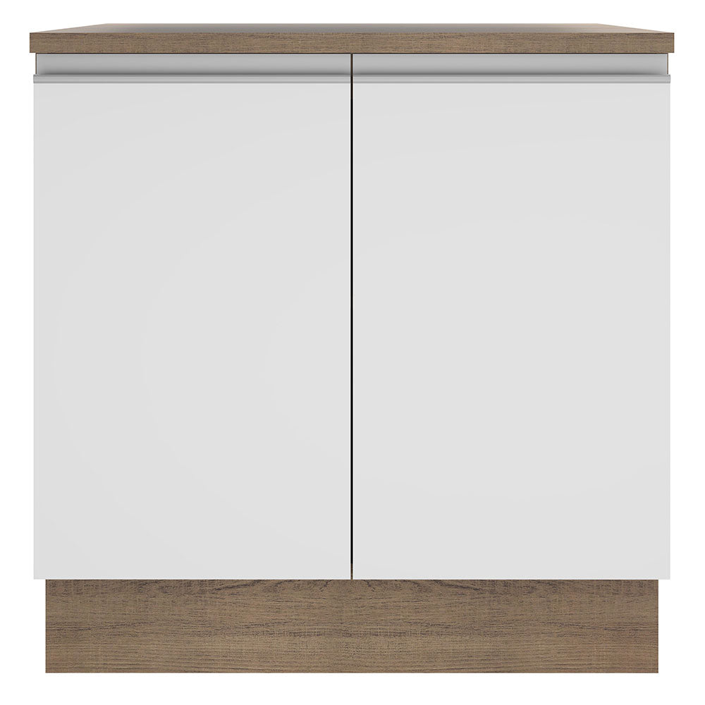 Balcão Madesa Glamy 80 cm 2 Portas Rustic/Branco