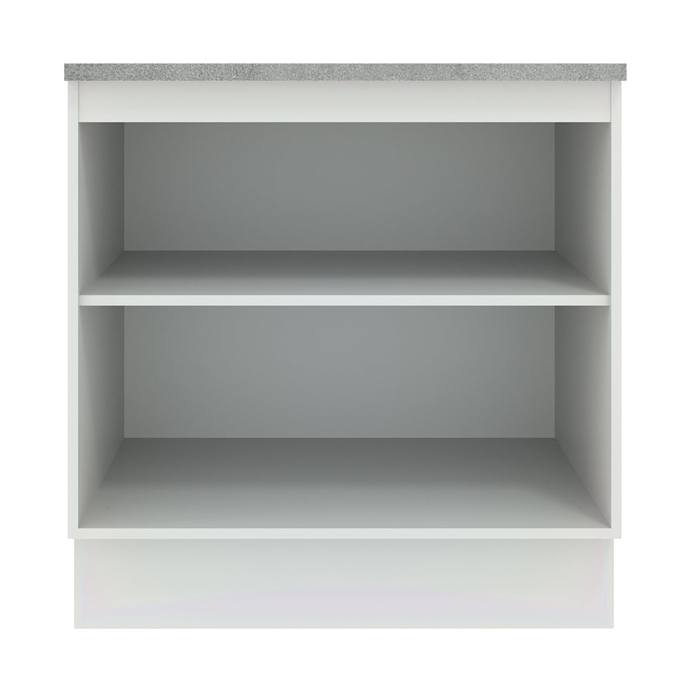 Balcão Madesa Agata 80 cm 2 Portas Branco/Preto