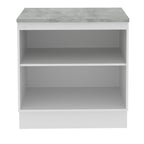 Balcão Madesa Glamy 80 cm 2 Portas Branco/Preto