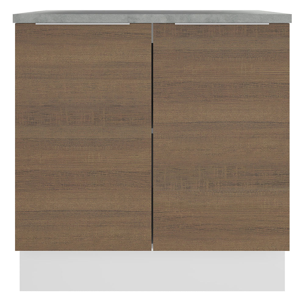 Balcão Madesa Stella 80 cm 2 Portas Branco/Rustic