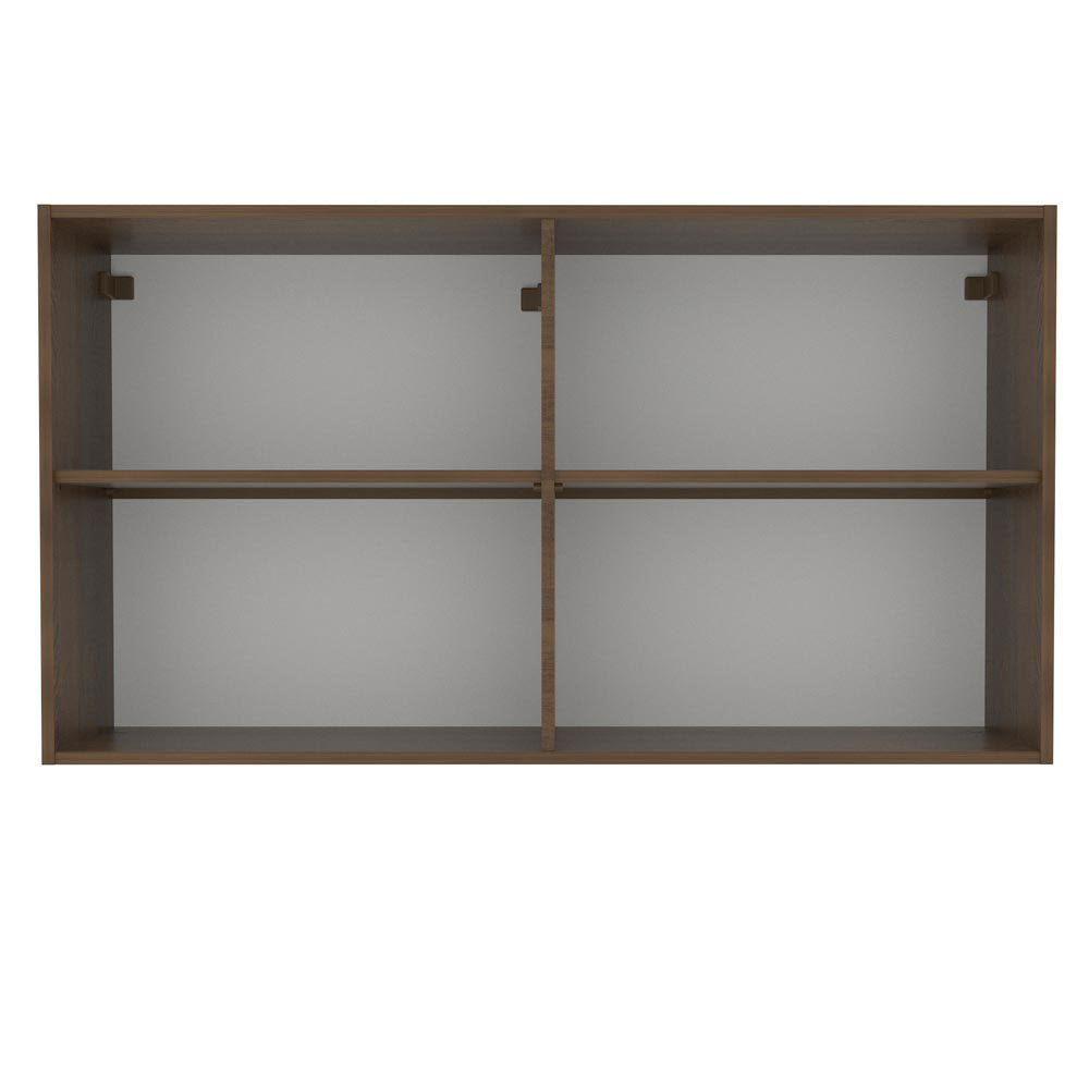 Armário Aéreo Madesa Lux 120 cm 2 Portas Rustic/Preto